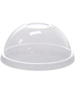 Karat 12-24 oz Clear Plastic Dome Lid With No Hole For PET Cups (98mm) - 1 case (1000 piece)