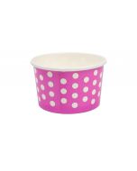 YOCUP 3 oz Polka Dot Pink Paper Cold/Hot Food Container - 1 case (1000 pieces)