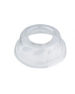 Yocup 16 oz Clear PET Plastic Low Dome Lid With 2" Hole For Cold/Hot Paper Food Containers - 1 case (1000 piece)