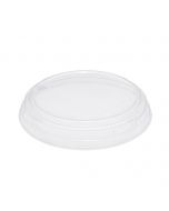 YOCUP 32 oz Clear Plastic Low Dome Lid Non-Vented For Paper Short Buckets - 300/Case