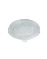 Yocup 12 oz Translucent PP Plastic Flat Lid With Pin Hole For Cold/Hot Paper Food Containers - 1 case (1000 piece)