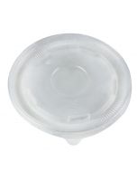Yocup 20 oz Translucent Flat Frozen Yogurt Cup Lid With Pin Hole For Cold/Hot Paper Food Containers - 1 case (600 piece)