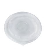 Yocup 24/32 oz Translucent Plastic Flat Lid With Pin Hole For Cold/Hot Paper Food Containers - 1 case (600 piece)