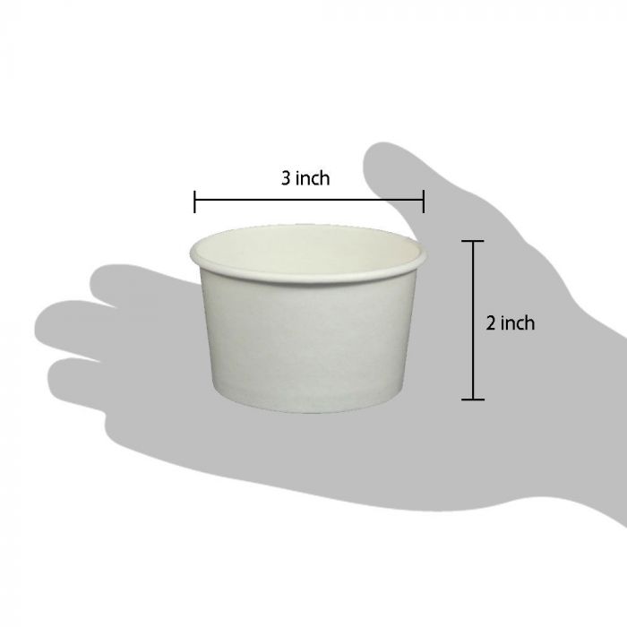 YOCUP 16 oz White Paper Ice Cream Container with Paper Lid Combo - 250/Case