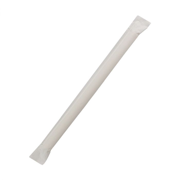 Yocup Company: Yocup 9 Colossal (11mm) White Paper-Wrapped Straw