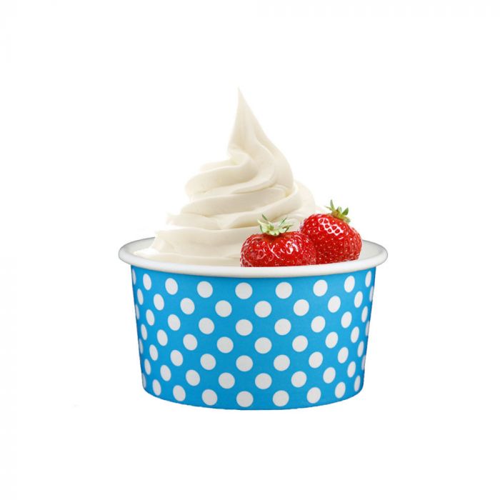 Choice 8 oz. White Paper Frozen Yogurt / Food Cup with Flat Lid