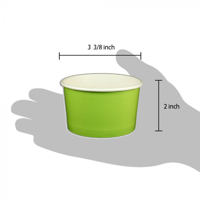 Yocup 5 oz Solid Lime Green Cold/Hot Paper Food Container - 1 case (1000  piece)