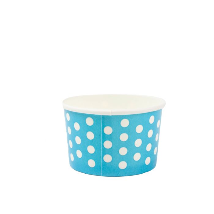 Yocup Company: YOCUP 3 oz Polka Dot Blue Paper Cold/Hot Food Container -  1000/case