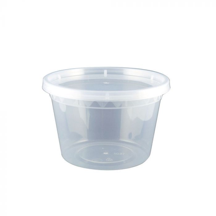 16 oz Microwavable Plastic Deli Container with Lid 240 Case 