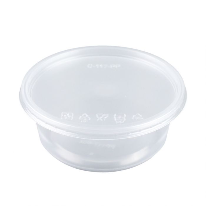 All Sizes Round Food Containers Plastic Clear Storage Tups with Lids Deli Pots 