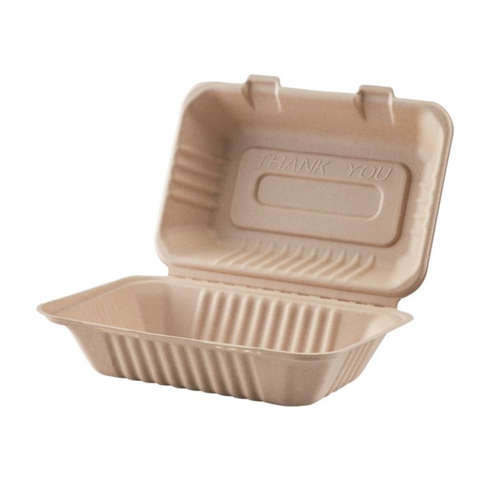 Compostable Round 1-Compartment Sugarcane Plates, 9 - Brown