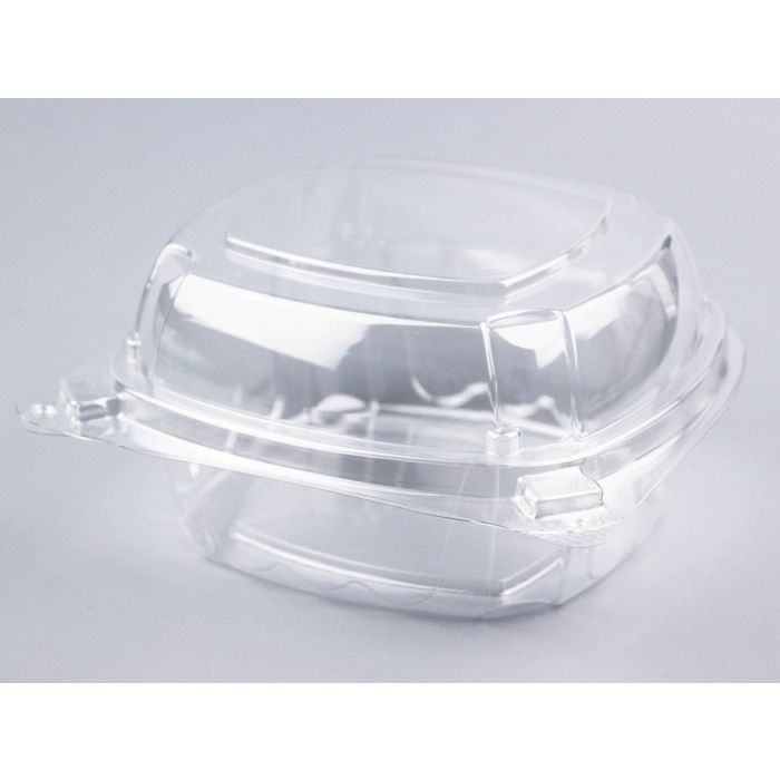 Yocup Company: Yocup 9 x 9 x 3 Clear PET Plastic Hinged-Lid Take Out  Container - 1 case (200 piece)