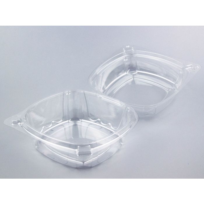 Yocup Company: KR 6'' x 6 x 3 Clear PET Plastic Hinged-Lid Take