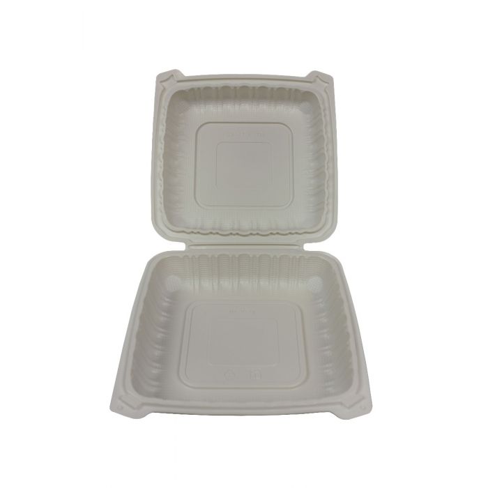 Yocup Company: Yocup 9 x 9 x 3 Clear PET Plastic Hinged-Lid Take Out  Container - 1 case (200 piece)