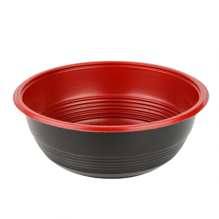 Yocup Company: YOCUP 24oz Black and Red Plastic Microwavable