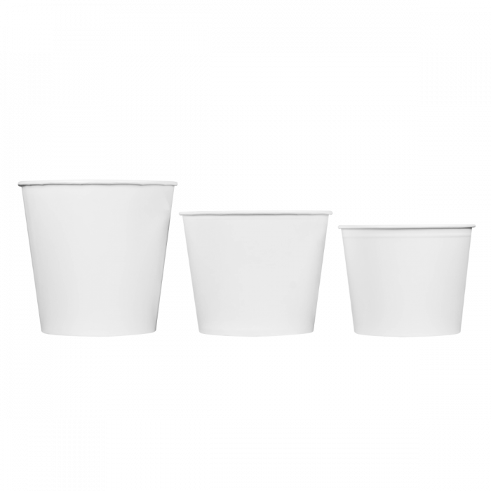 Moedig heilig Enzovoorts Yocup Company: KR 85 oz. Paper Food Bucket w/paper lid (7.4" rim), White -  180 sets/cs