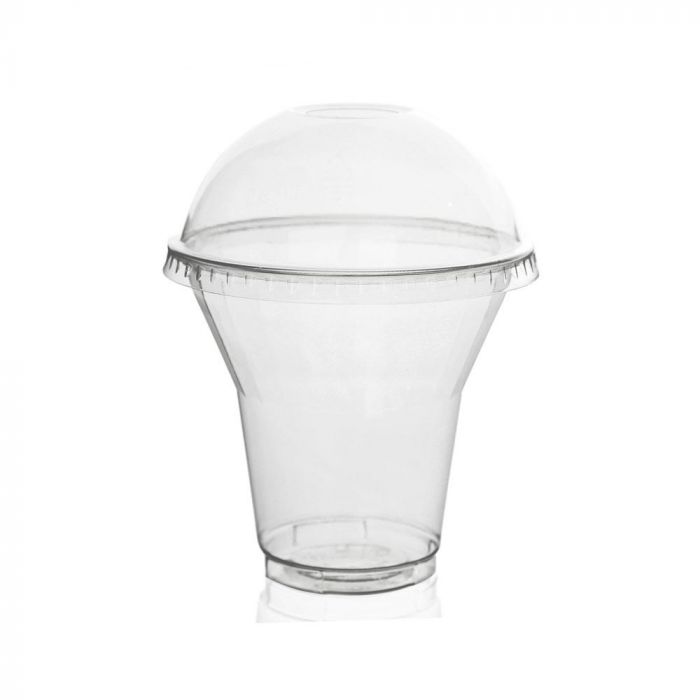 Iced Cold Coffee Drinks Cupcake Fruit Cups for Party Disposable Dessert Cups Parfait cups for Ice Cream 100 PACK 16 oz Clear Plastic Cups with Dome Lids 