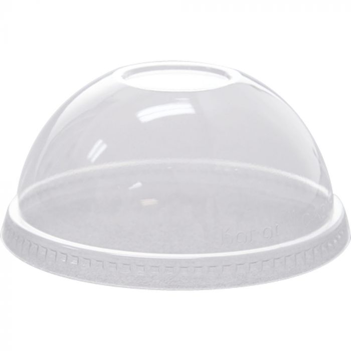 Yocup Company: Karat 12-24 oz Clear Plastic Dome Lid With No Hole For PET  Cups (98mm) - 1 case (1000 piece)