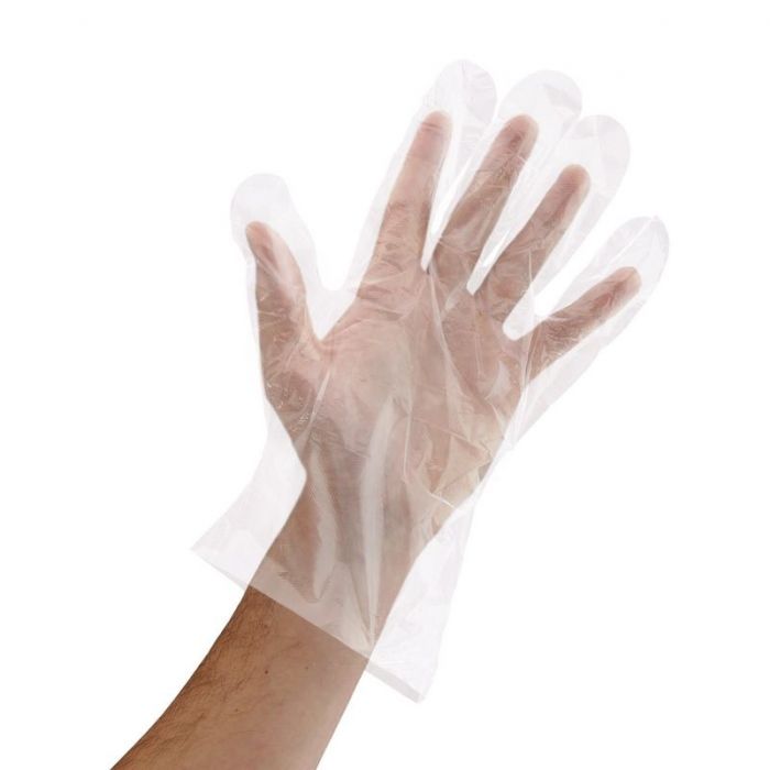 500 PCS Plastic Disposable Gloves One Size Fits Most Transparent