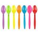 Yocup Assorted 5 Colors Heavyweight Plastic Spoon With Textured Handle - 1 case (1000 piece)