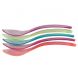 Yocup Assorted Neon Transparent Plastic Wave Spoon - 1 case (1000 piece)