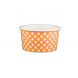 Yocup 6 oz Polka Dot Orange Cold/Hot Paper Food Container - 1 case (1000 piece)