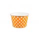 Yocup 8 oz Polka Dot Orange Cold/Hot Paper Food Container - 1 case (1000 piece)