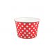Yocup 8 oz Polka Dot Red Cold/Hot Paper Food Container - 1 case (1000 piece)