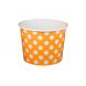 Yocup 16 oz Polka Dot Orange Cold/Hot Paper Food Container - 1 case (1000 piece)