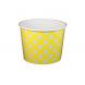 Yocup 16 oz Polka Dot Yellow Cold/Hot Paper Food Container - 1 case (1000 piece)