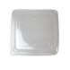 Clear Plastic PET Flat Top  Lid (231mm rim) with No Hole for 45oz Compostable Bagasse Square Food Tray , 27g/pc, -300/cs (6/50)