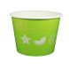 Yocup 32 oz Fruit Pattern Lime Green Cold/Hot Paper Food Container - 1 case (600 piece)