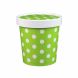Yocup 16 oz Polka Dot Green Paper Ice Cream Container with Paper Lid Combo - 1 case (250 set)