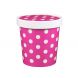 Yocup 16 oz Polka Dot Pink Paper Ice Cream Container with Paper Lid Combo - 1 case (250 set)