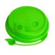 YOCUP Green Plastic Low Dome Lid with Attached Stopper for Premium PP Cup (90mm Rim) - 1000/cs(20/50)