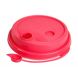 YOCUP Pink Plastic Low Dome Lid with Attached Stopper for Premium PP Cup (90mm Rim) - 1000/cs
