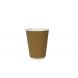 Yocup 12 oz Kraft Ripple Insulated Triple Wall Paper Hot Cup, Style 2 - 1 case (500 piece)