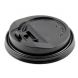 Yocup 10-24 Black Plastic Lock-Back Sipper Lid For Paper Hot Cups - 1 case (1000 piece)