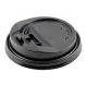 KR 10-24 oz Black Plastic Lock-Back Sipper Lid For Paper Hot Cups - 1000/Case