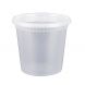 Yocup 24 oz Translucent Plastic Round Deli Container w/ Lid Combo (v2) - 1 case (240 set)