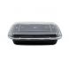 YOCUP 24 oz Black 1-compartment Plastic Bento Box w/Clear Lid Combo - 1 case (150 set)