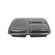 39 oz. 3 Compartment Black Rectangular Plastic Take-Out Container w/ Clear Lid - 150 sets