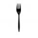 Yocup Medium Weight 5.8" Black Plastic Fork - 1 case (1000 piece)