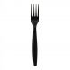 YOCUP Black Heavyweight Plastic Fork,  7" PP - 1000/case (10/100)