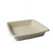 YOCUP 32oz 9"X9"X2" 1 compt  Compostable Bagasse Square Food Tray, PFAS-Free,35g/pc, Natural/Tan - 300pcs/cs(6bags/50pcs)