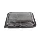 Yocup #306 Black 5 Compt Bento Box With Lid Combo (10.5" x 8.5" x 2.10") - 1 case (200 set)