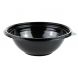 YOCUP 24 oz 7" Black Premium PET Plastic Salad Bowl - 300/Case