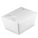 Yocup #1 White Microwavable Folded Paper Take Out Container (5" x 4.25" x 2.5") - 1 case (450 piece)