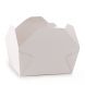 Yocup #4 White Microwavable Folded Paper Take Out Container (8.75" x 6.5" x 2.5") - 1 case (160 piece)