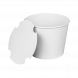 KR 85 oz. Paper Food Bucket w/paper lid (7.4" rim), White - 180 sets/cs
